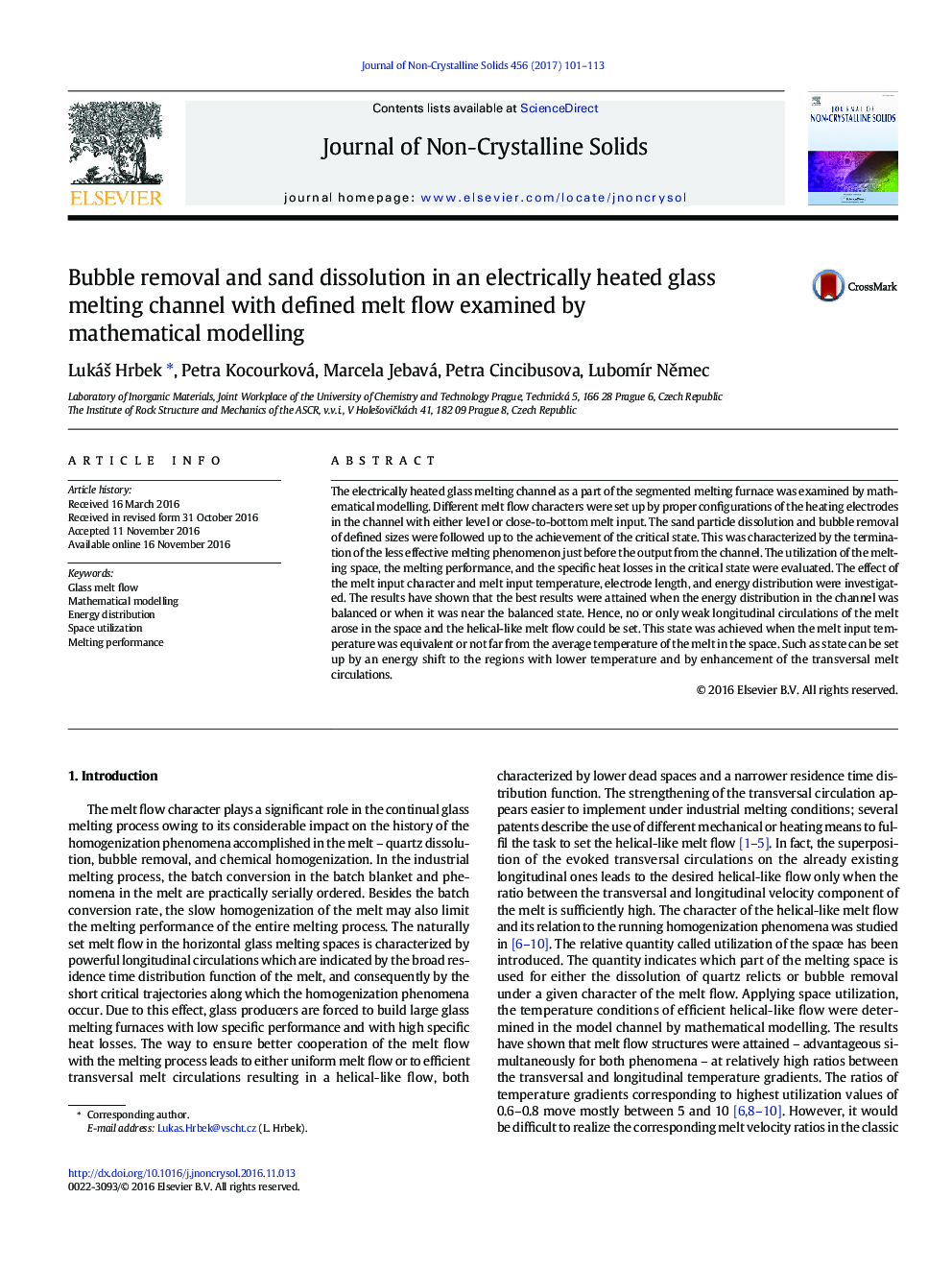 Bubble removal and sand dissolution in an electrically heated glass melting channel with defined melt flow examined by mathematical modelling