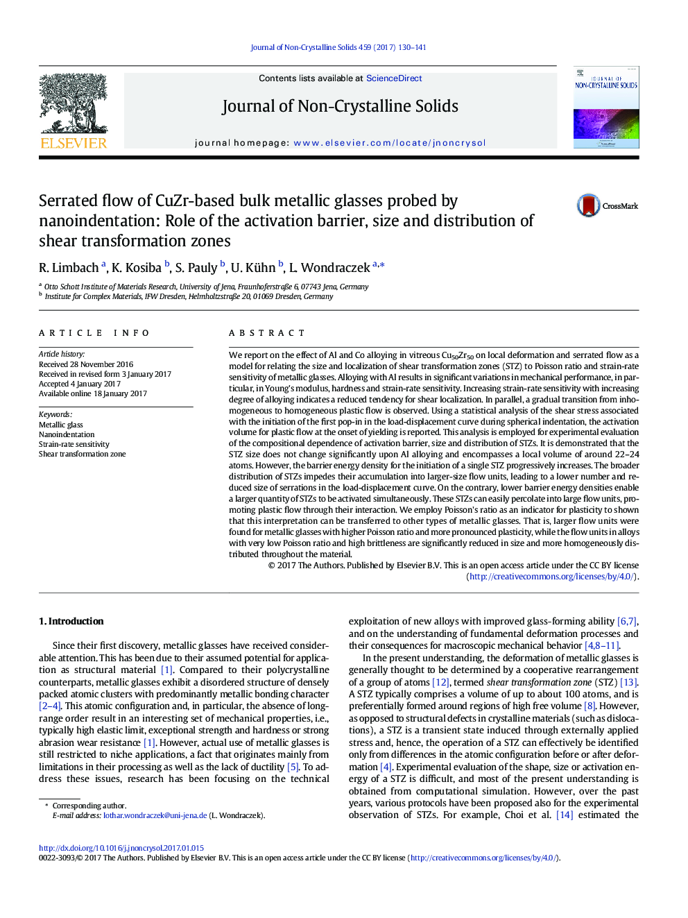 Serrated flow of CuZr-based bulk metallic glasses probed by nanoindentation: Role of the activation barrier, size and distribution of shear transformation zones