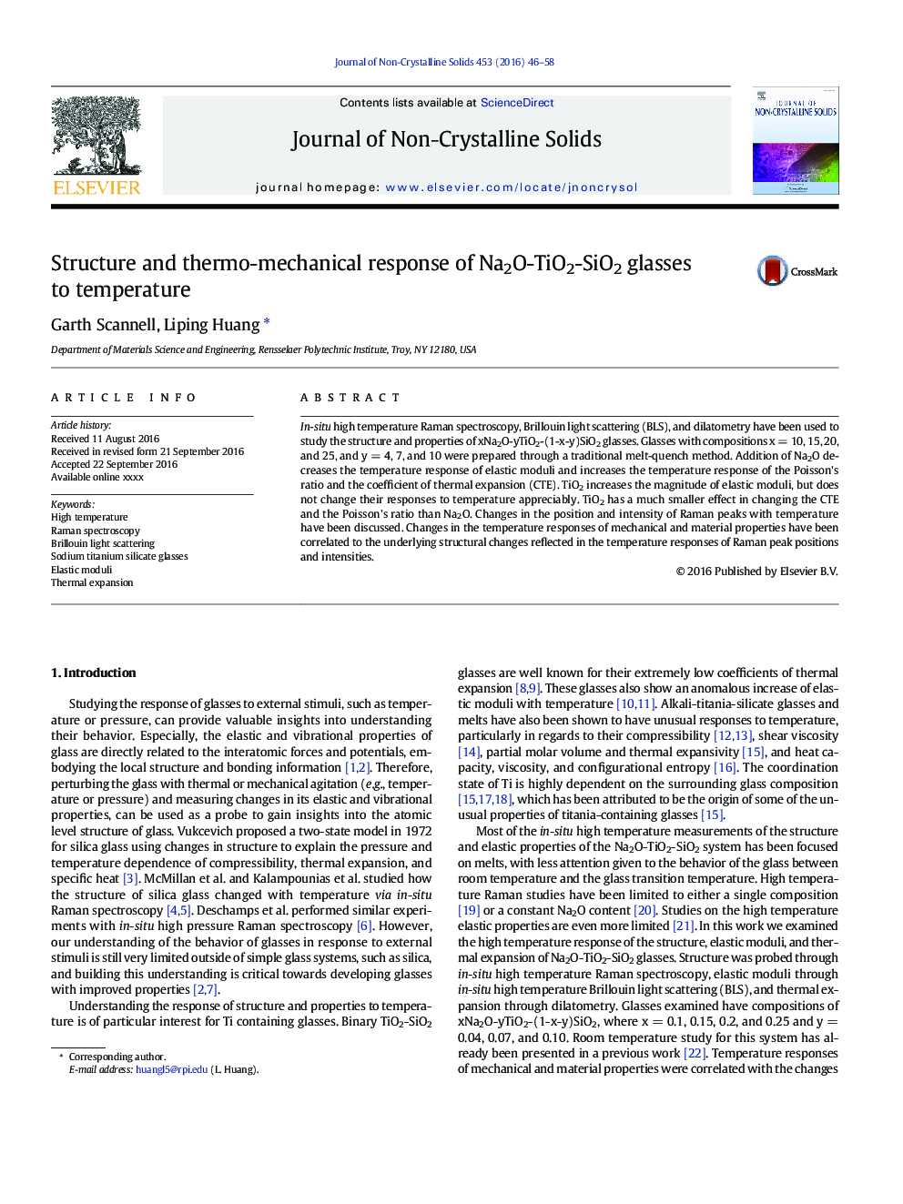 Structure and thermo-mechanical response of Na2O-TiO2-SiO2 glasses to temperature