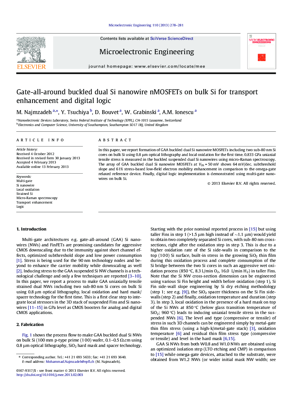 Gate-all-around buckled dual Si nanowire nMOSFETs on bulk Si for transport enhancement and digital logic