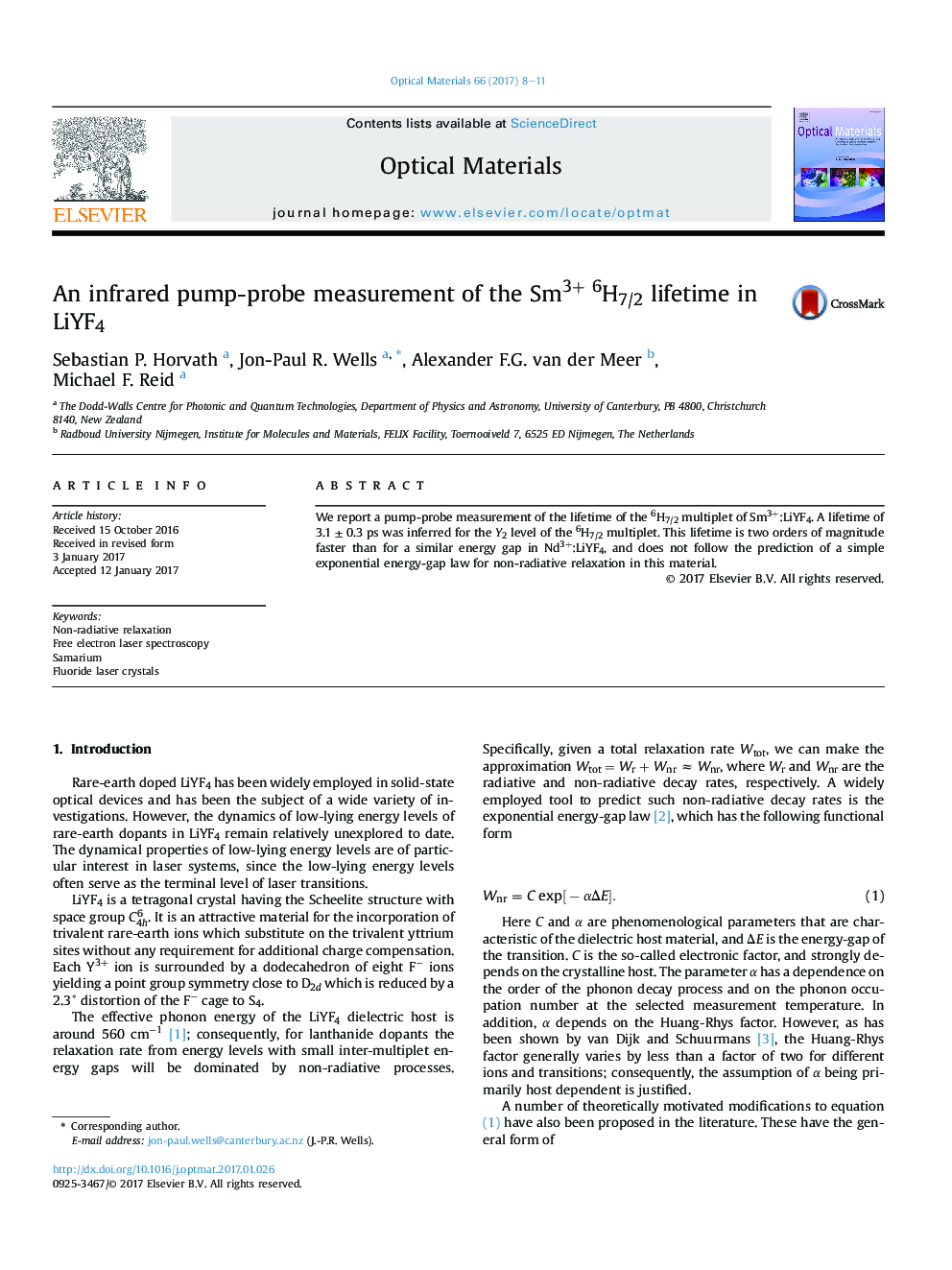 An infrared pump-probe measurement of the Sm3+6H7/2 lifetime in LiYF4