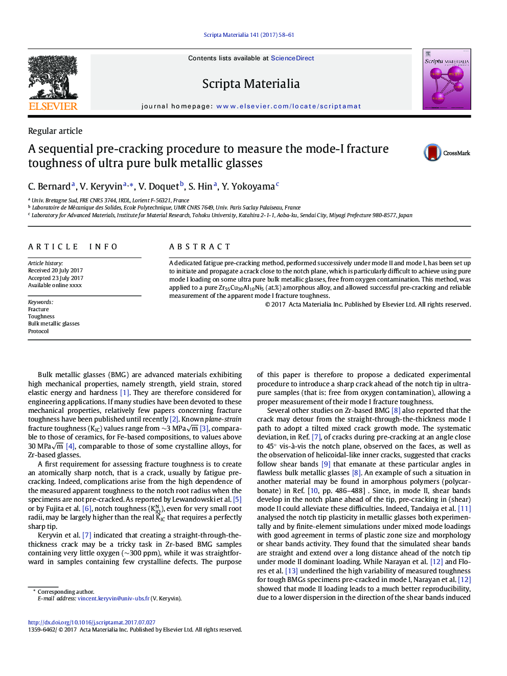 A sequential pre-cracking procedure to measure the mode-I fracture toughness of ultra pure bulk metallic glasses