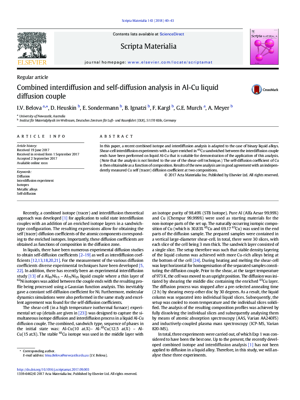 Combined interdiffusion and self-diffusion analysis in Al-Cu liquid diffusion couple