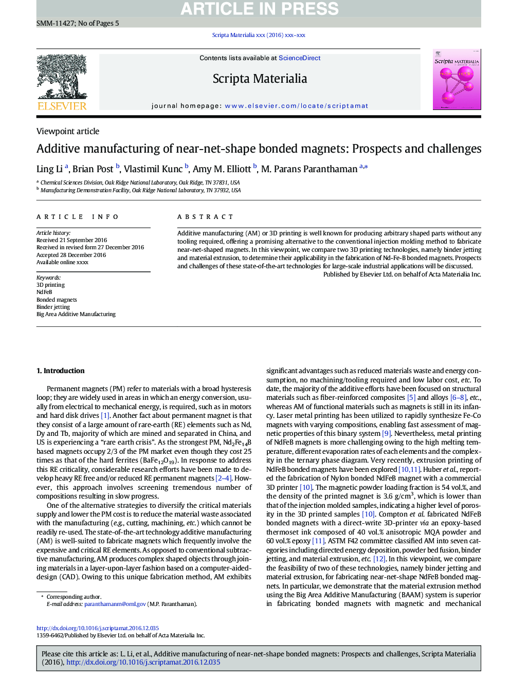 Additive manufacturing of near-net-shape bonded magnets: Prospects and challenges