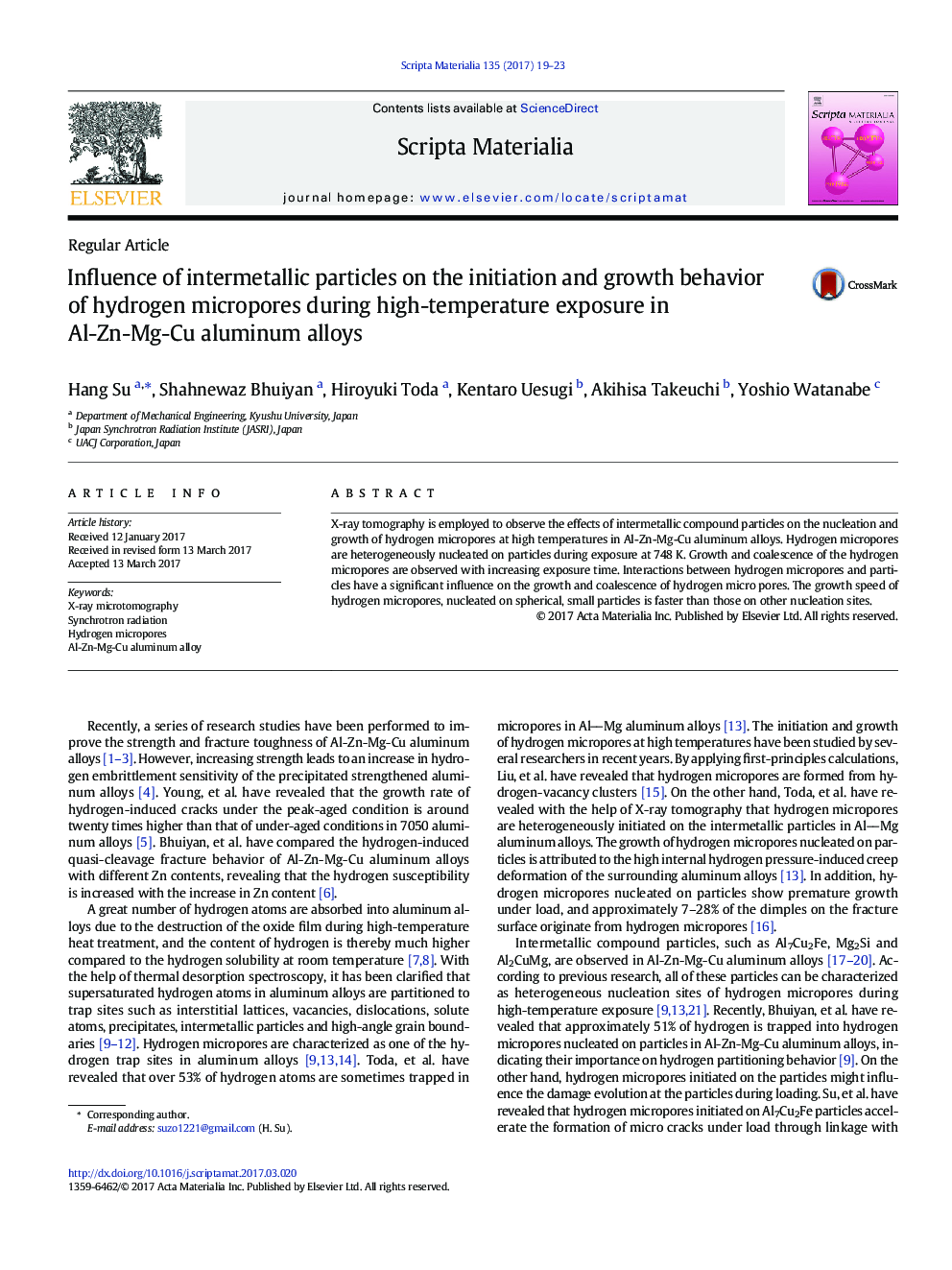 Influence of intermetallic particles on the initiation and growth behavior of hydrogen micropores during high-temperature exposure in Al-Zn-Mg-Cu aluminum alloys