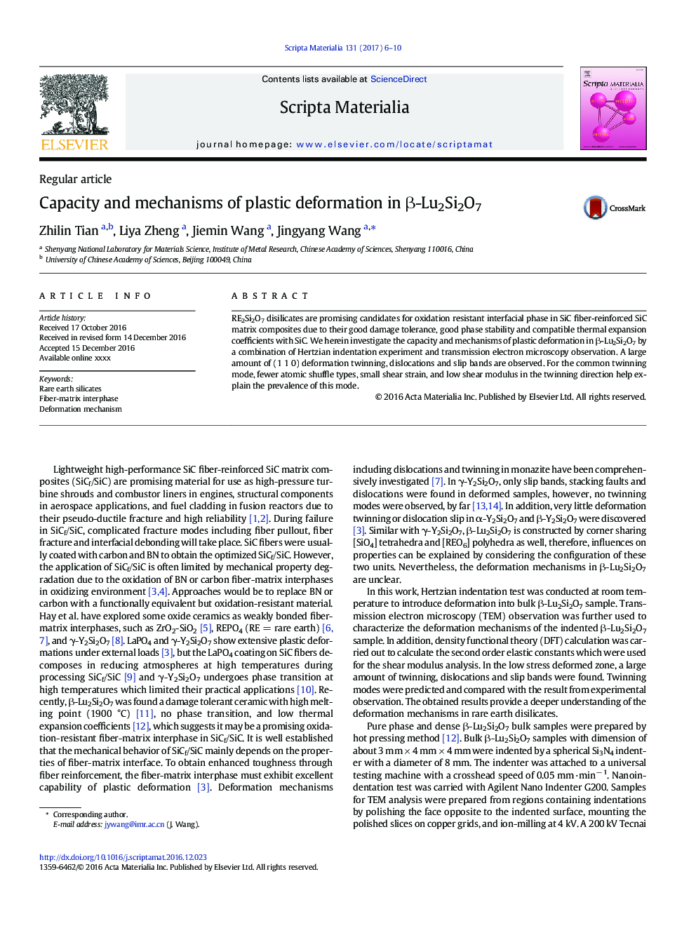 Capacity and mechanisms of plastic deformation in Î²-Lu2Si2O7