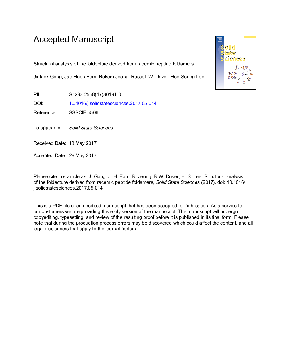 Structural analysis of the foldecture derived from racemic peptide foldamers