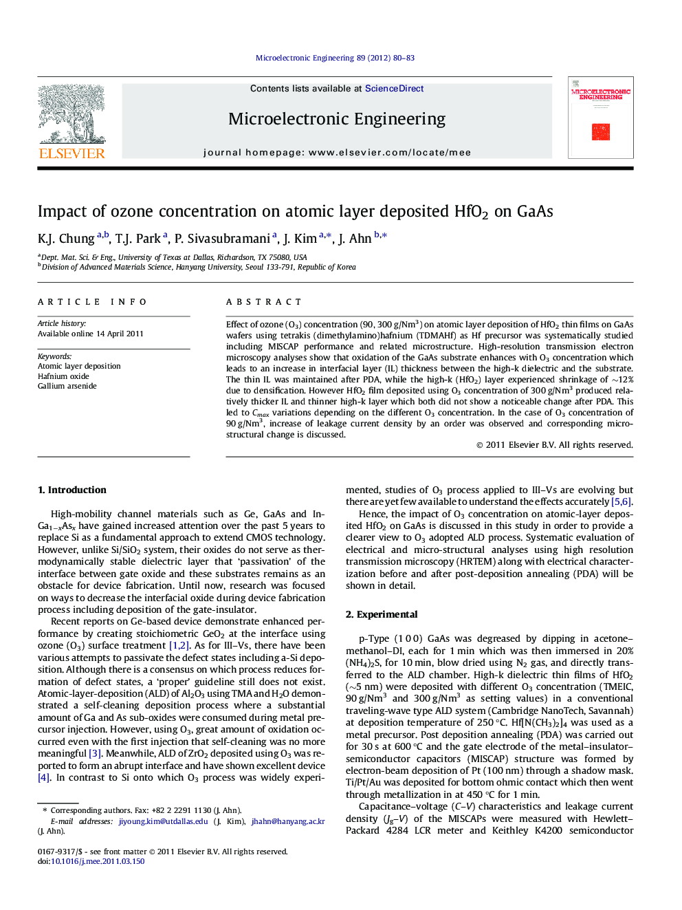 Impact of ozone concentration on atomic layer deposited HfO2 on GaAs