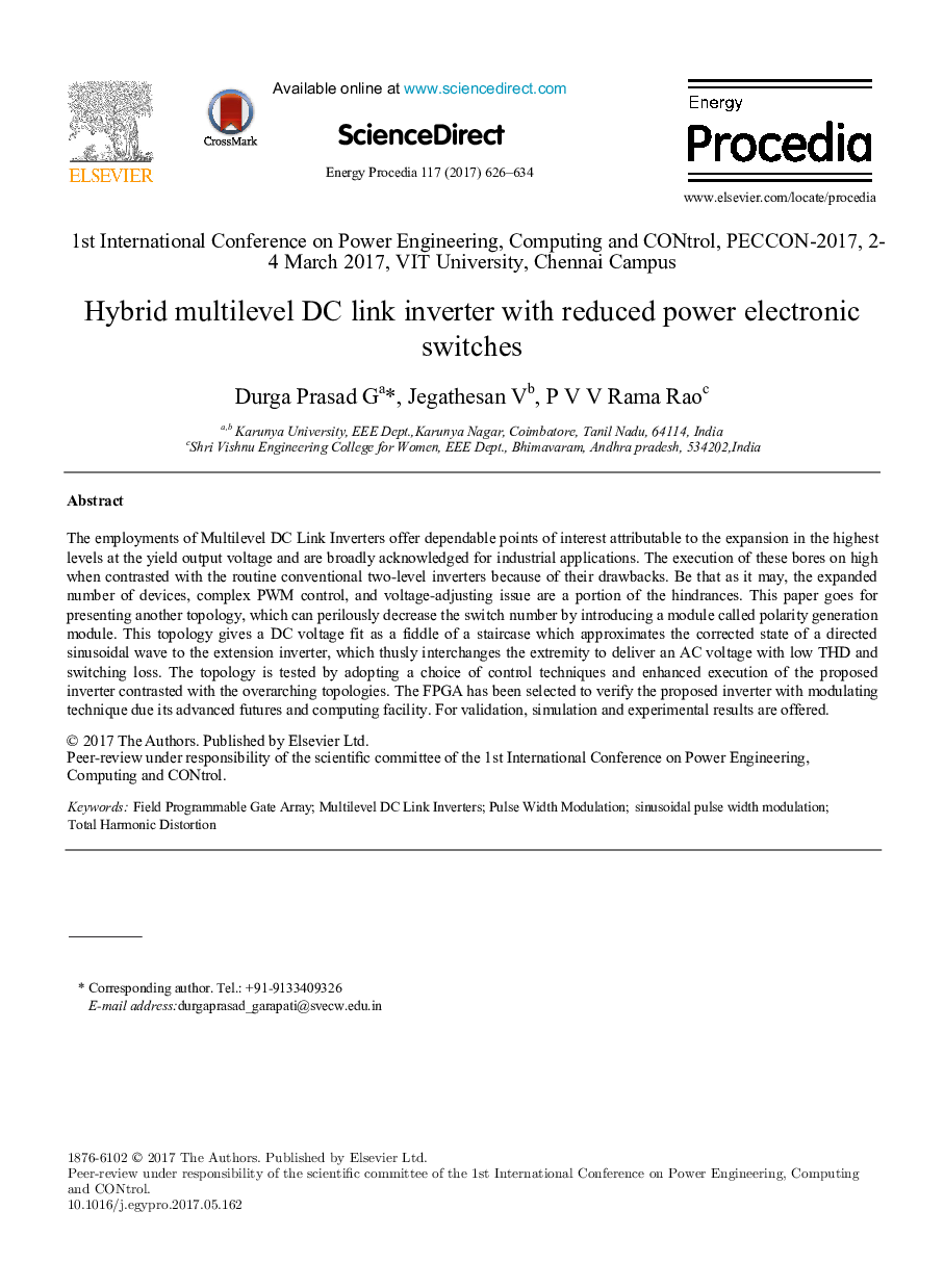 Hybrid multilevel DC link inverter with reduced power electronic switches