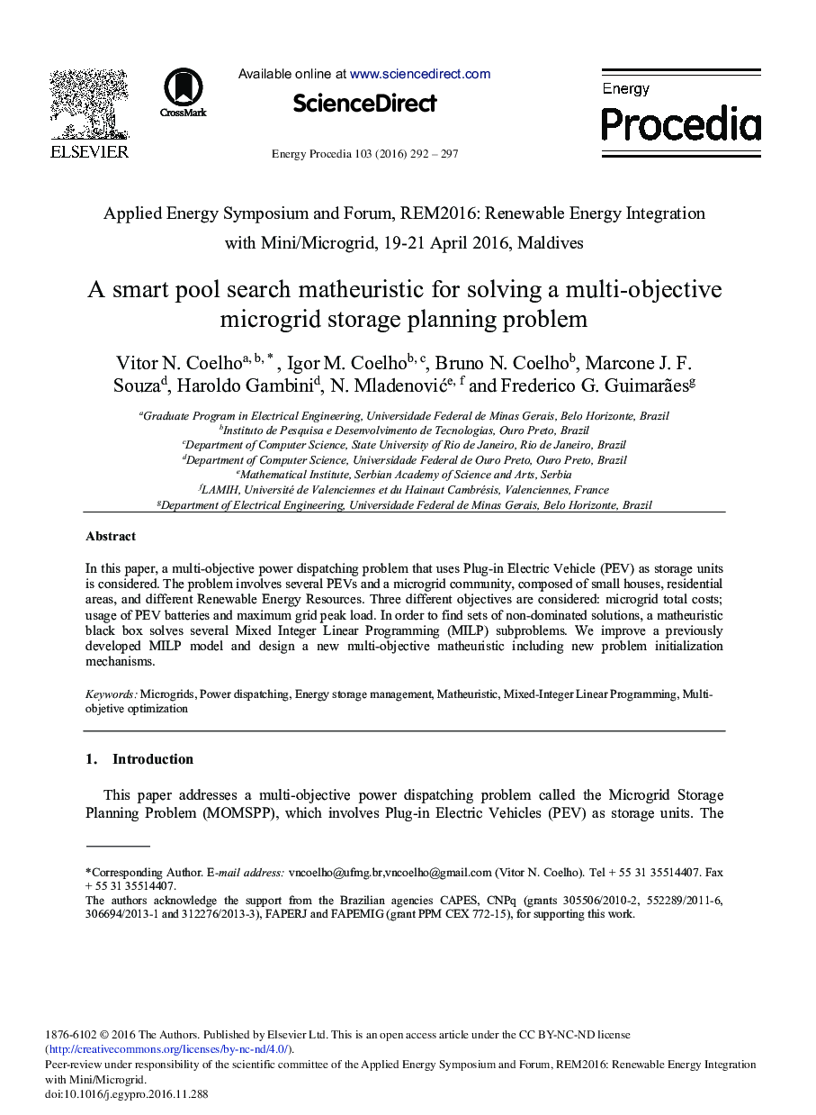 A Smart Pool Search Matheuristic for Solving a Multi-objective Microgrid Storage Planning Problem