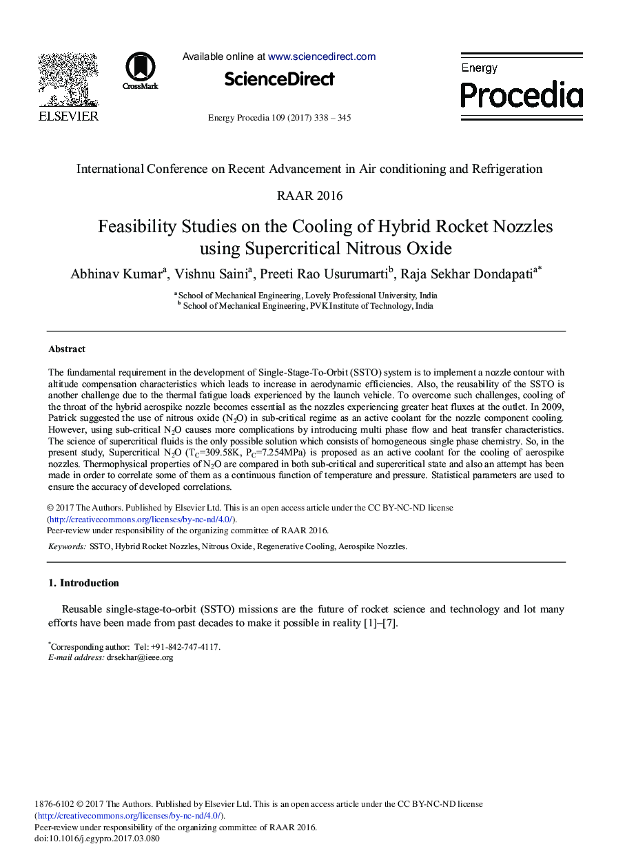 Feasibility Studies on the Cooling of Hybrid Rocket Nozzles Using Supercritical Nitrous Oxide