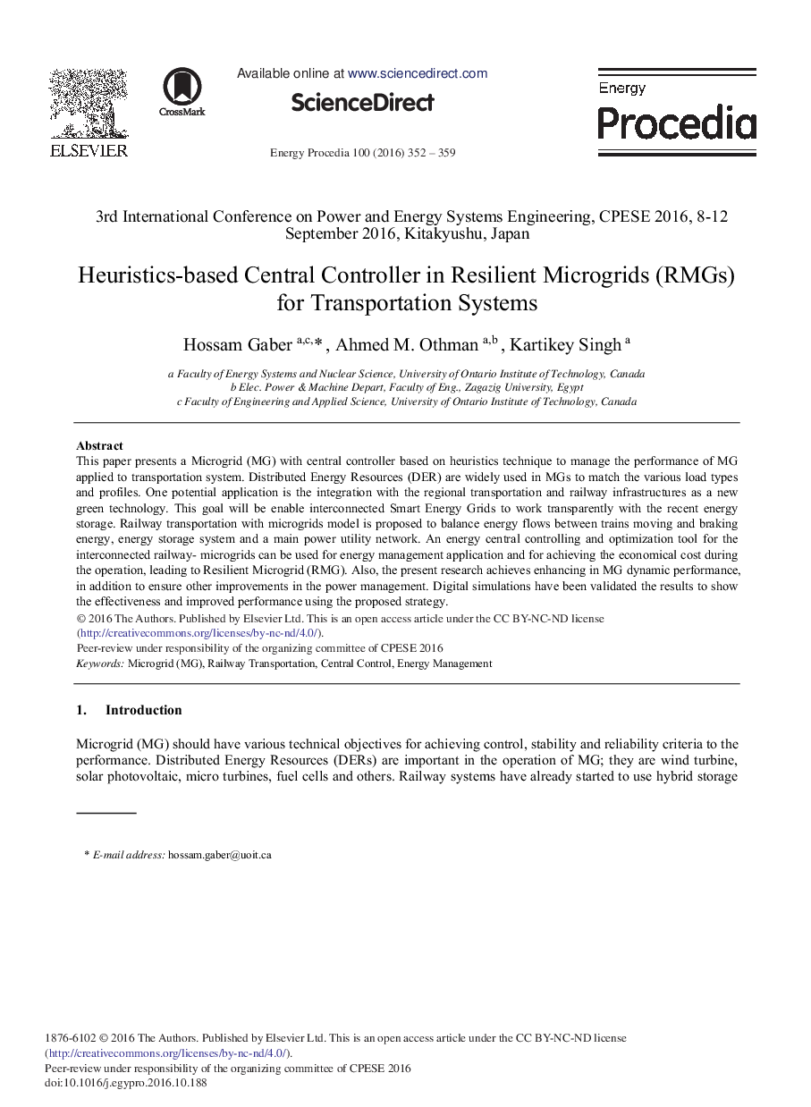 Heuristics-based Central Controller in Resilient Microgrids (RMGs) for Transportation Systems