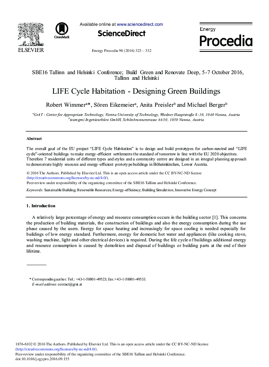 LIFE Cycle Habitation - Designing Green Buildings