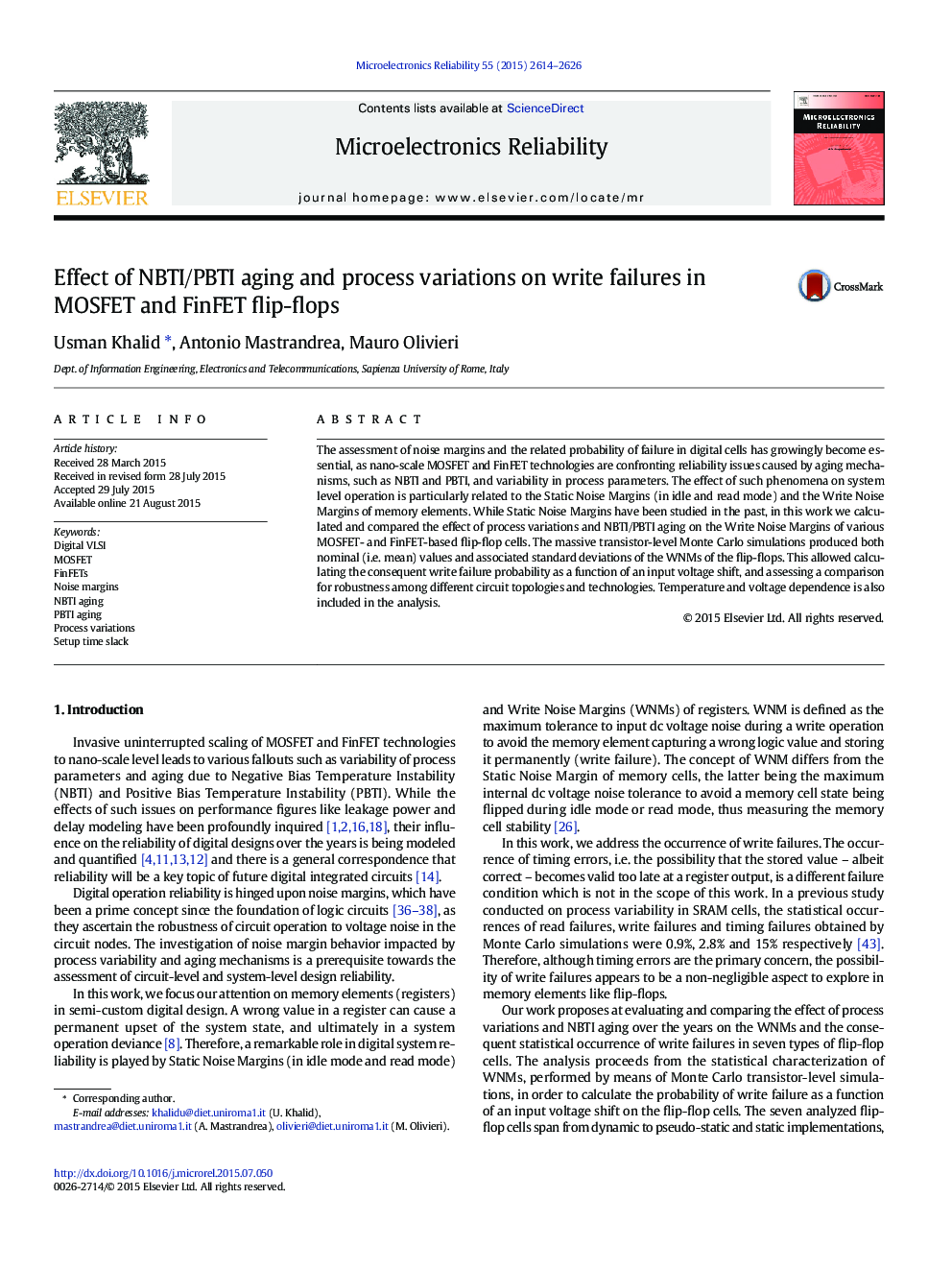 Effect of NBTI/PBTI aging and process variations on write failures in MOSFET and FinFET flip-flops