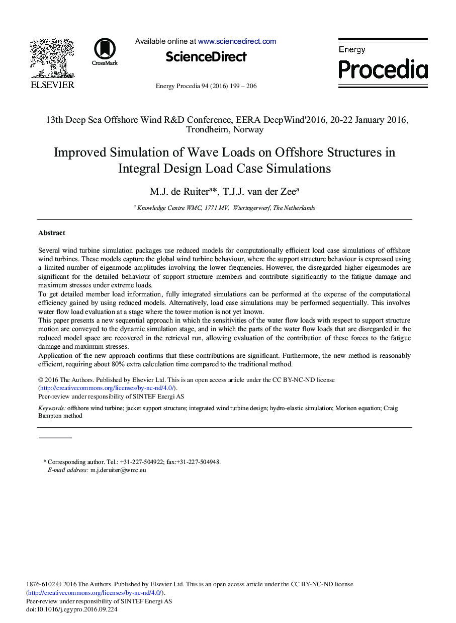 Improved Simulation of Wave Loads on Offshore Structures in Integral Design Load Case Simulations