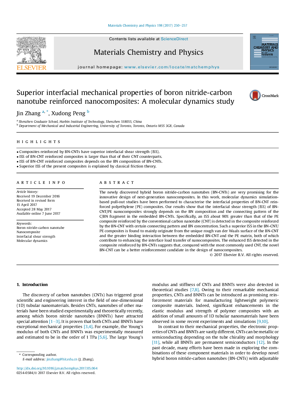 Superior interfacial mechanical properties of boron nitride-carbon nanotube reinforced nanocomposites: A molecular dynamics study