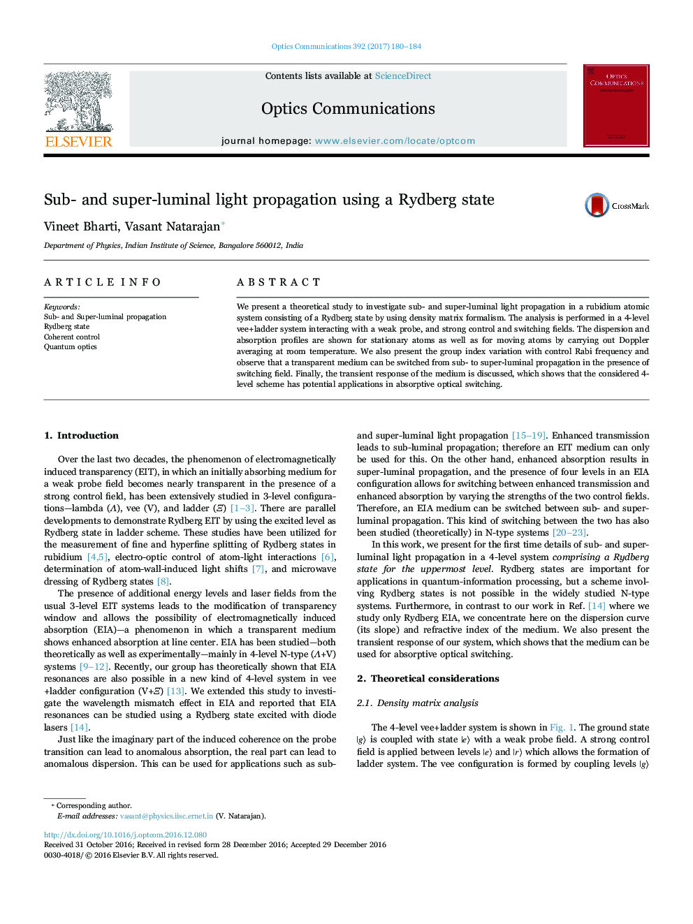 Sub- and super-luminal light propagation using a Rydberg state