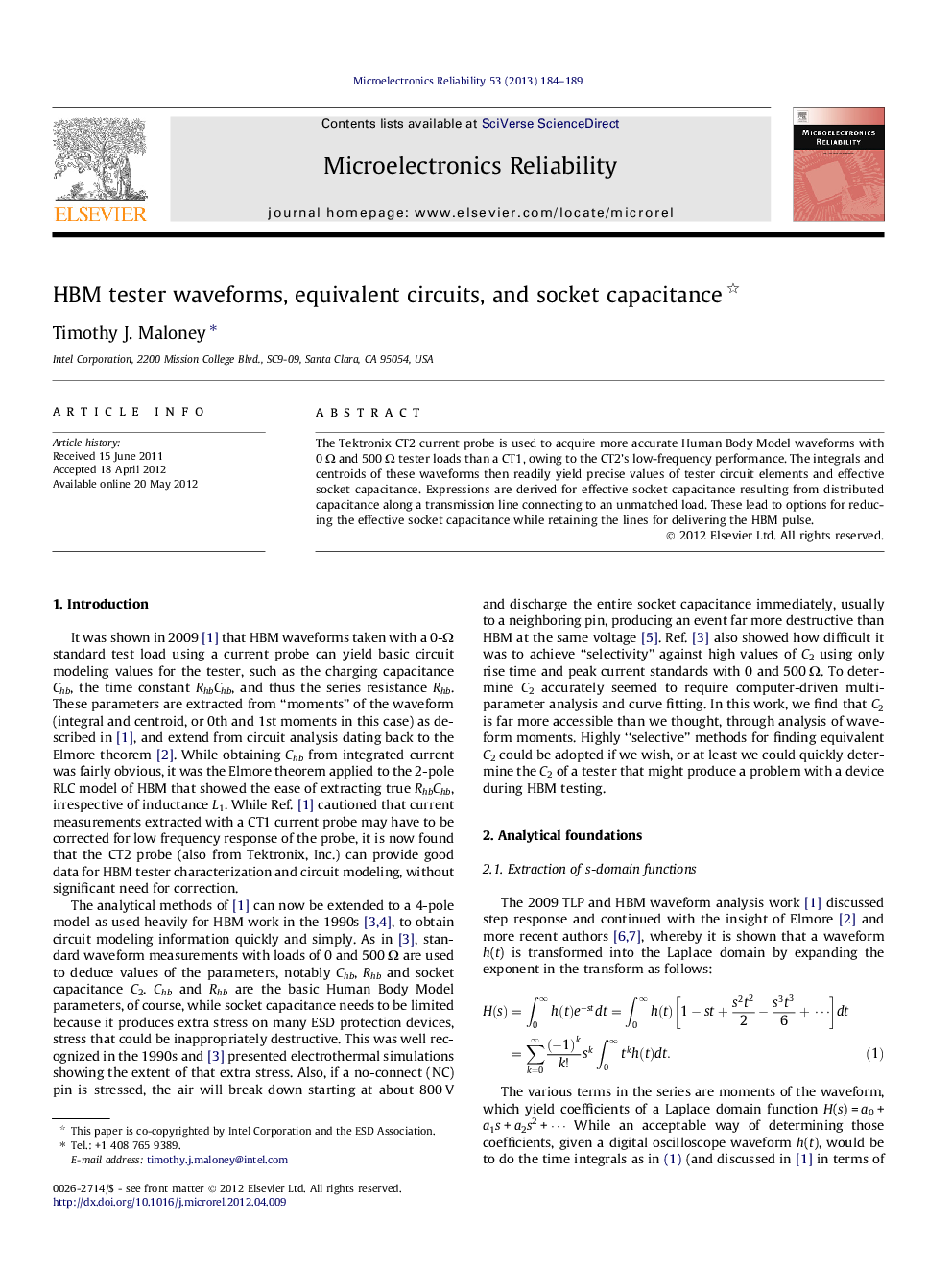 HBM tester waveforms, equivalent circuits, and socket capacitance 