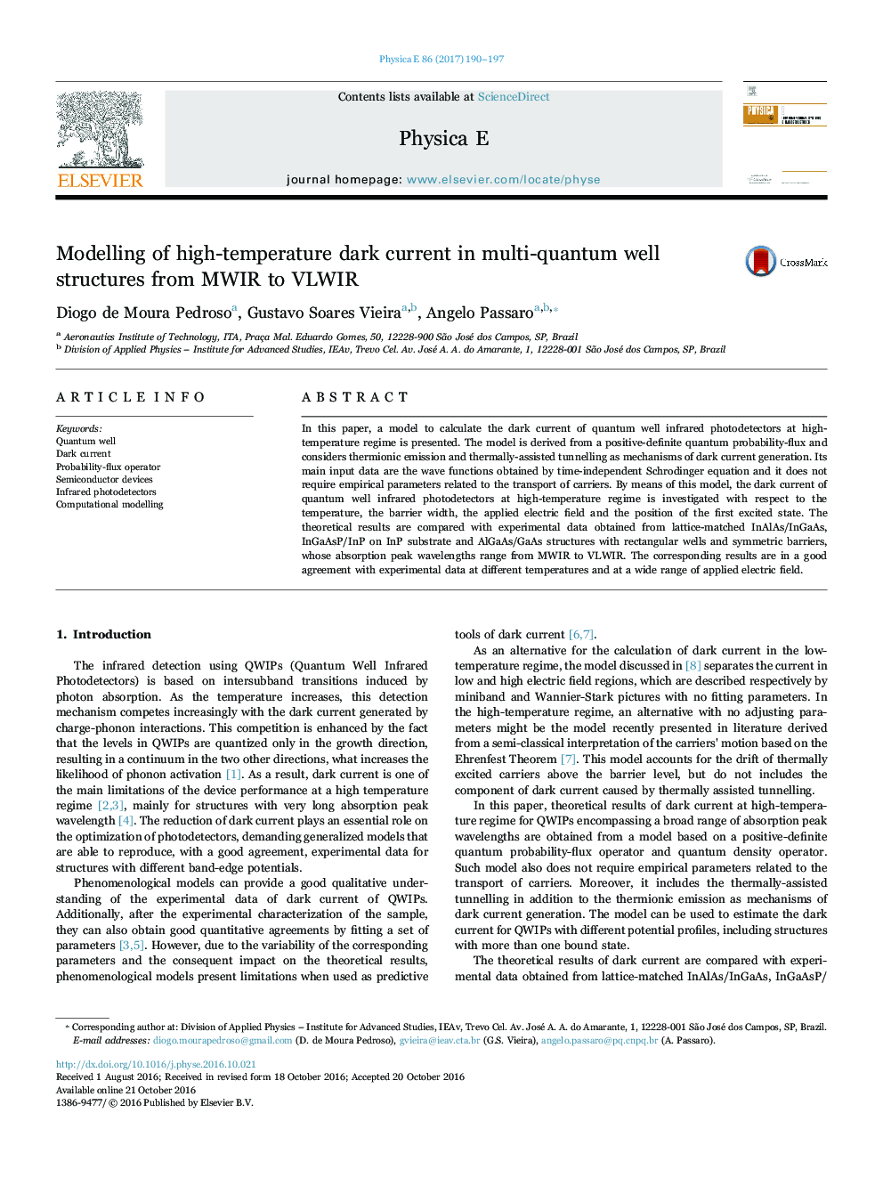 Modelling of high-temperature dark current in multi-quantum well structures from MWIR to VLWIR