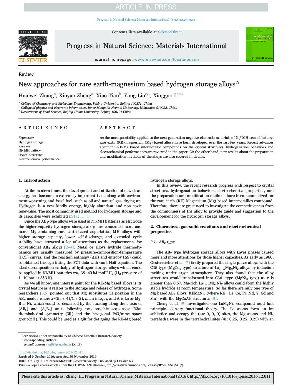 New approaches for rare earth-magnesium based hydrogen storage alloys