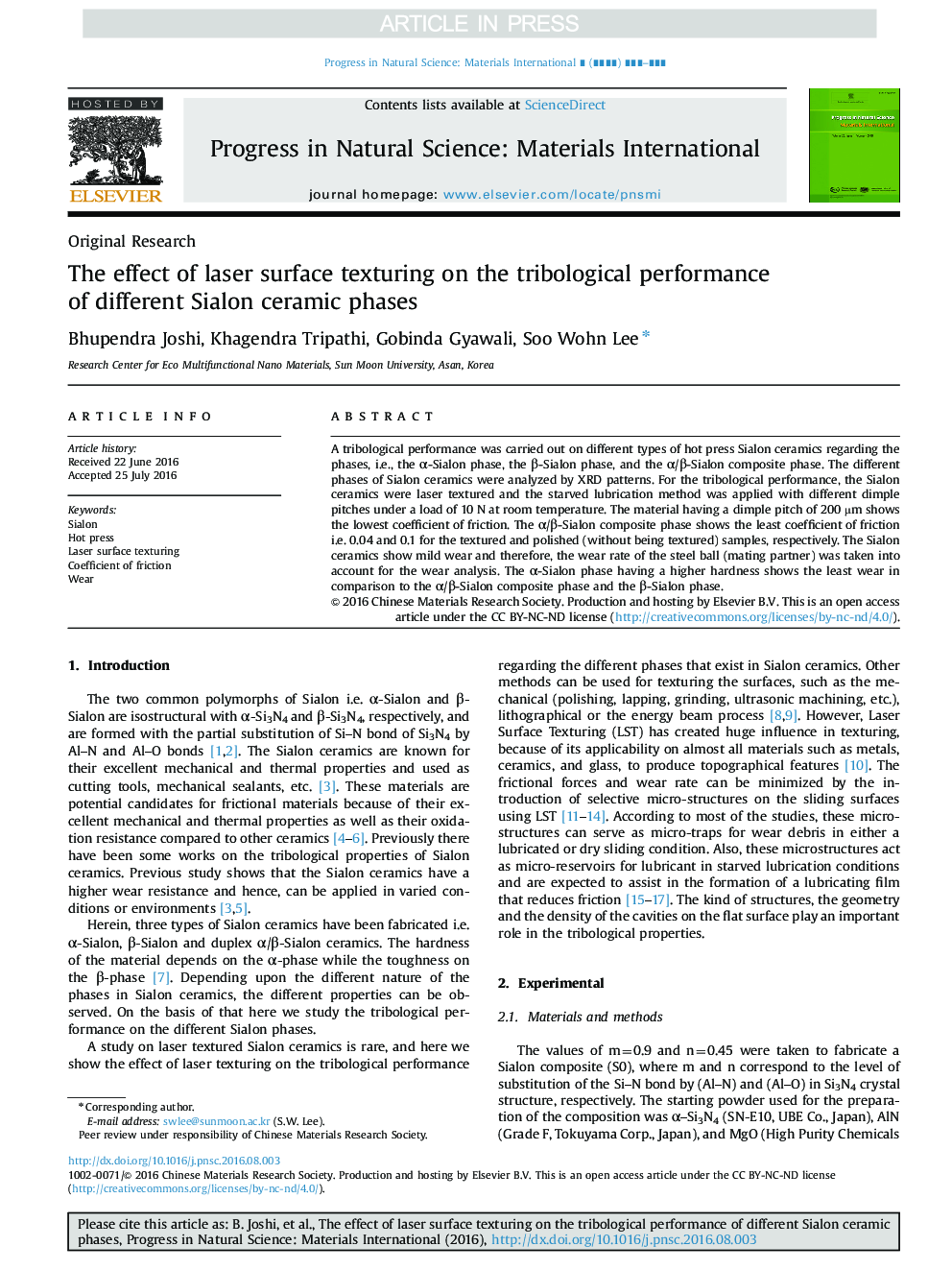 The effect of laser surface texturing on the tribological performance of different Sialon ceramic phases