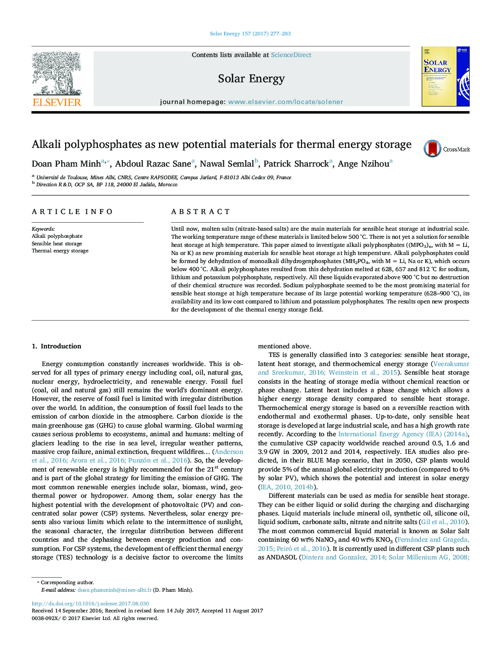 Alkali polyphosphates as new potential materials for thermal energy storage