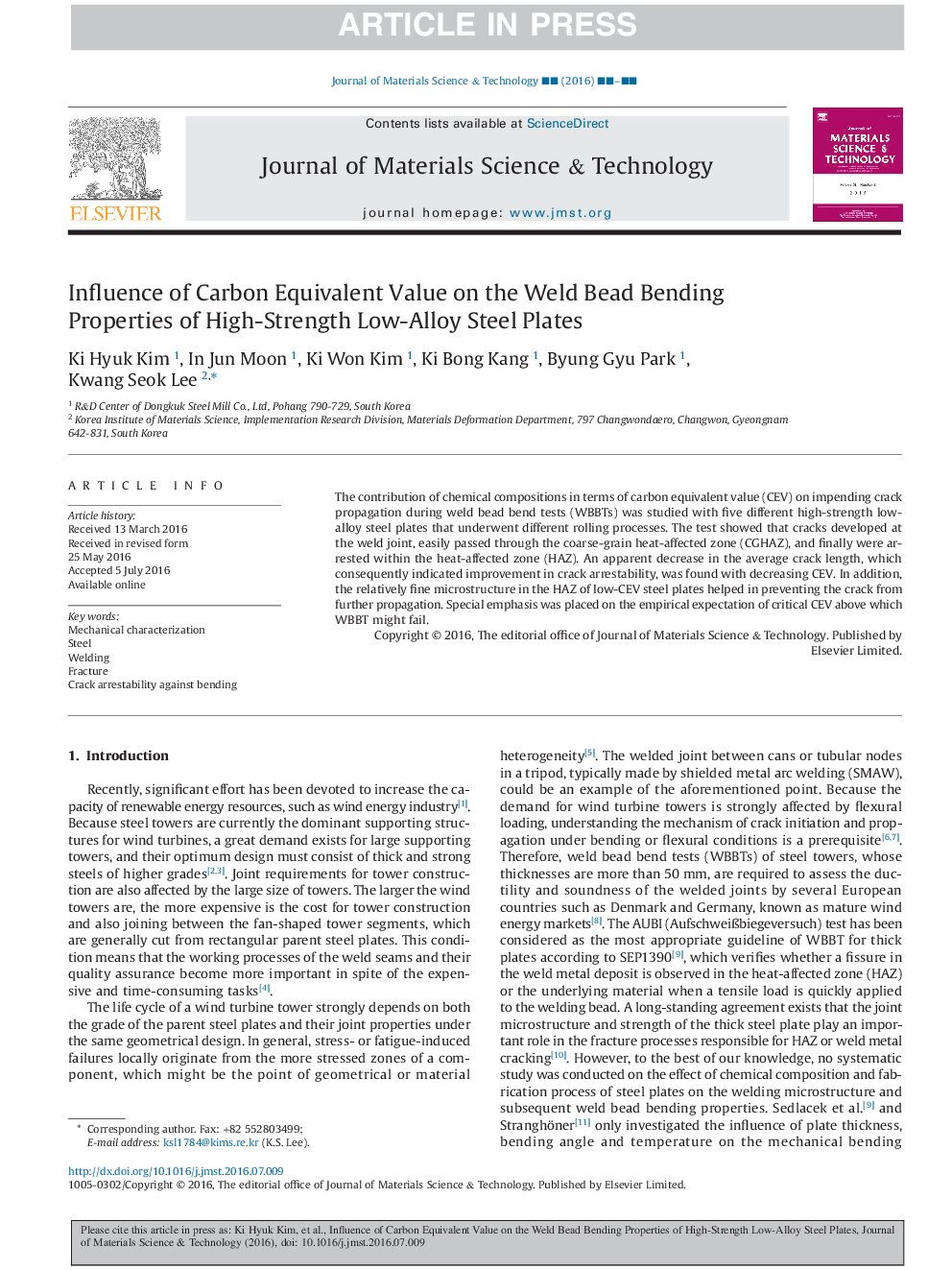 Influence of Carbon Equivalent Value on the Weld Bead Bending Properties of High-Strength Low-Alloy Steel Plates