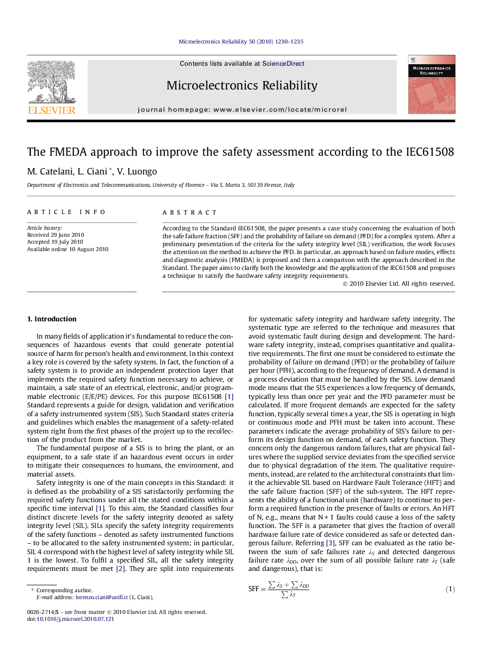 The FMEDA approach to improve the safety assessment according to the IEC61508