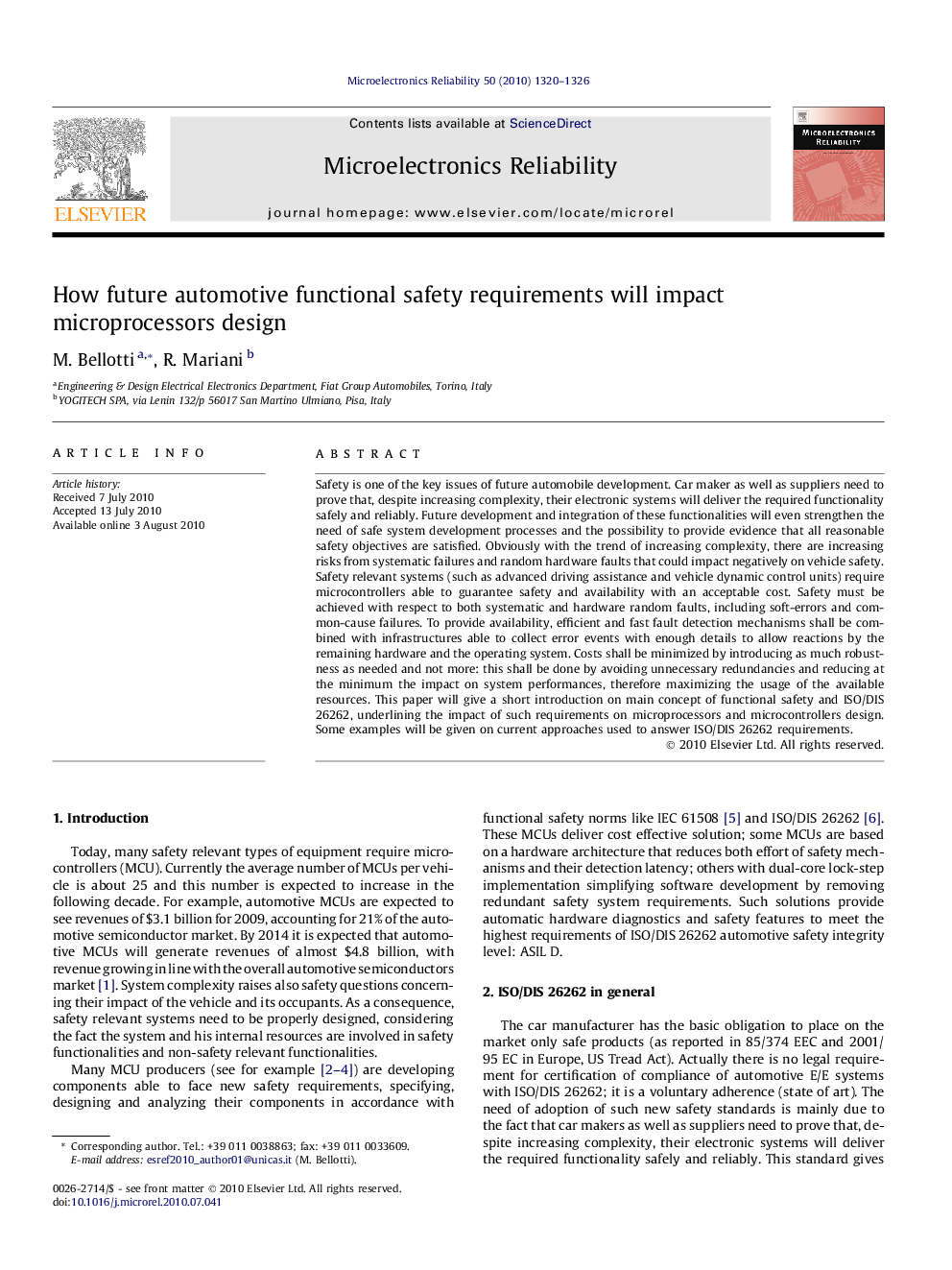How future automotive functional safety requirements will impact microprocessors design