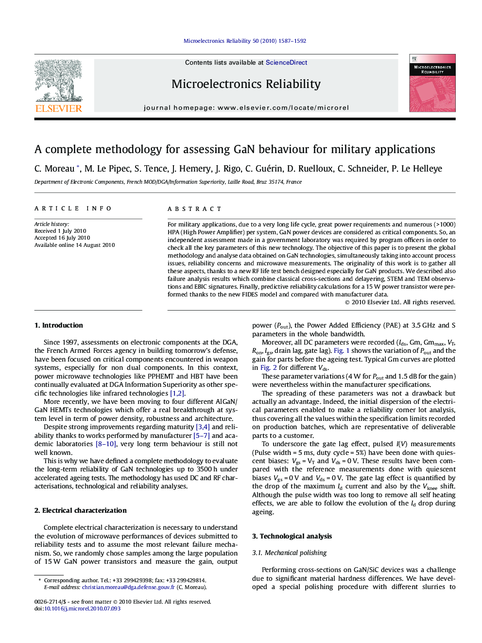 A complete methodology for assessing GaN behaviour for military applications