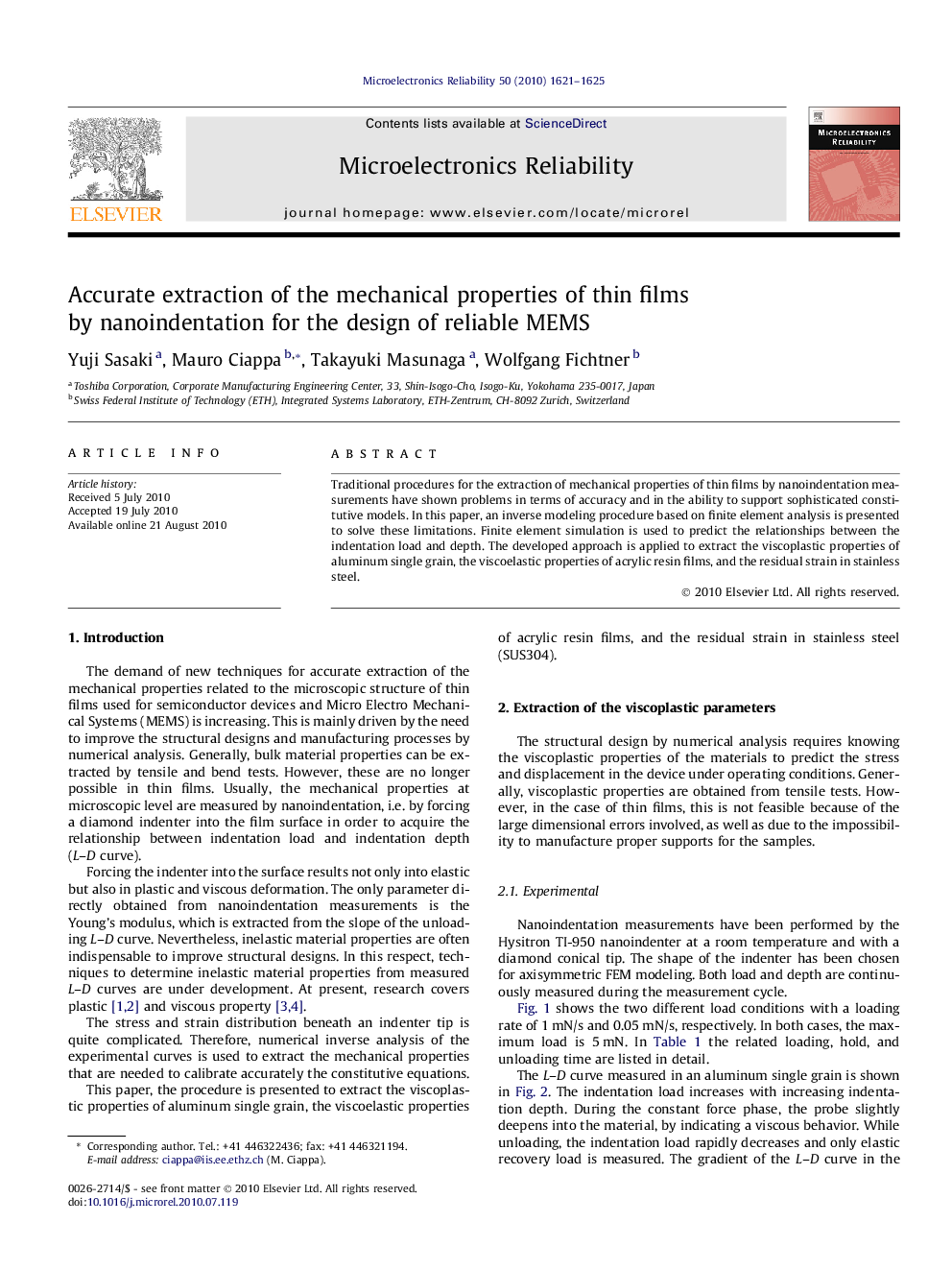 Accurate extraction of the mechanical properties of thin films by nanoindentation for the design of reliable MEMS