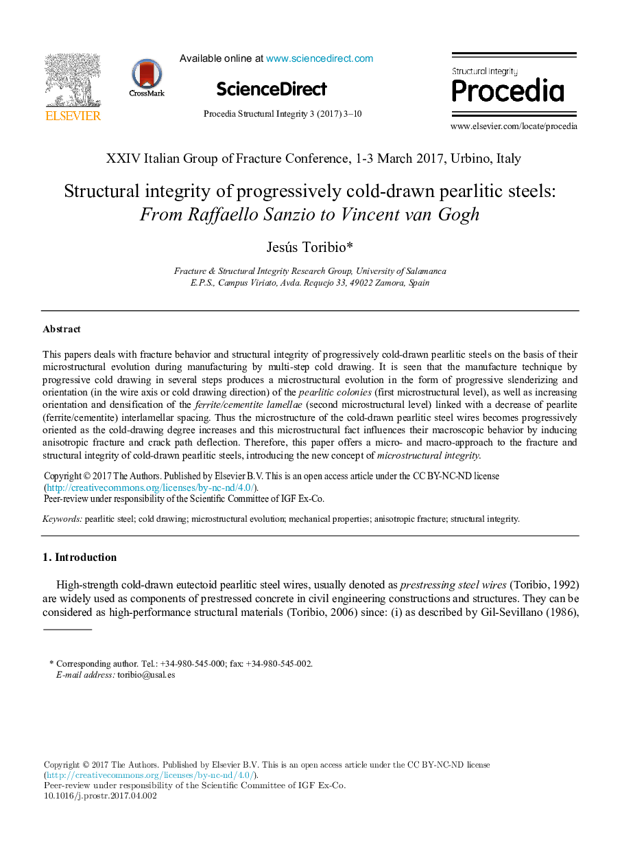 Structural integrity of progressively cold-drawn pearlitic steels: From Raffaello Sanzio to Vincent van Gogh