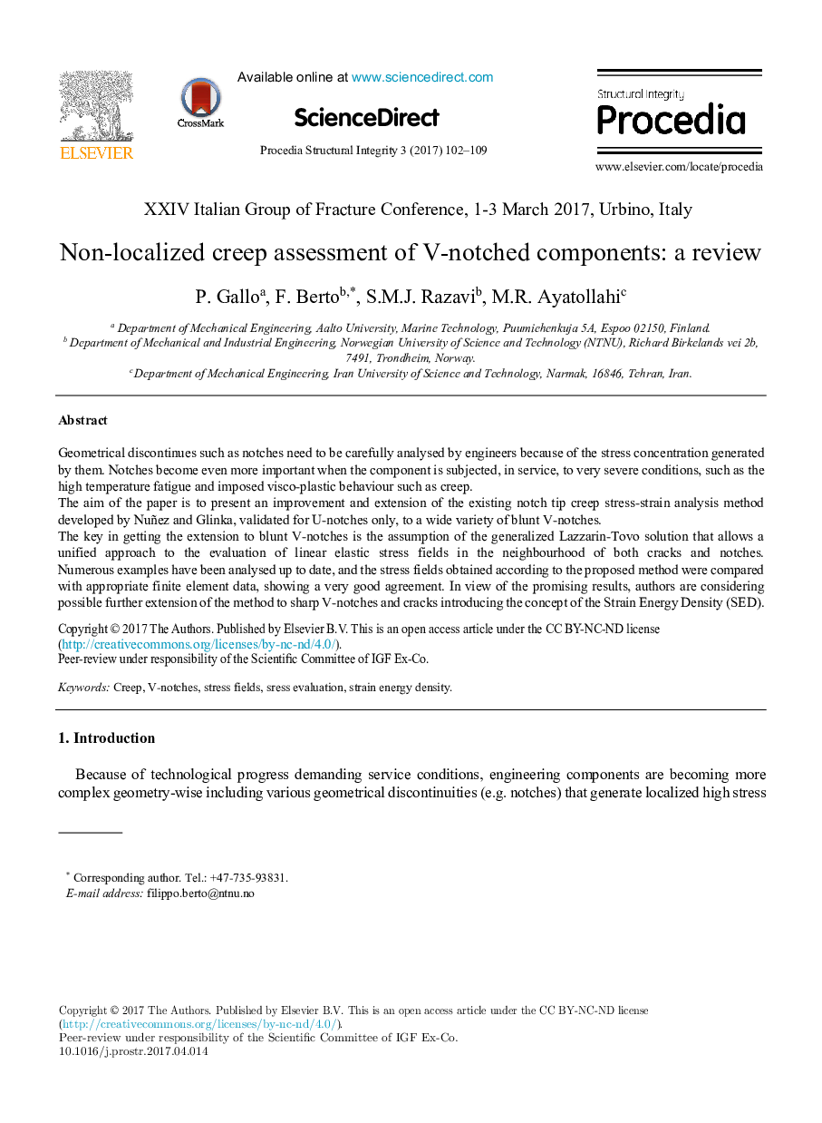 Non-localized creep assessment of V-notched components: a review