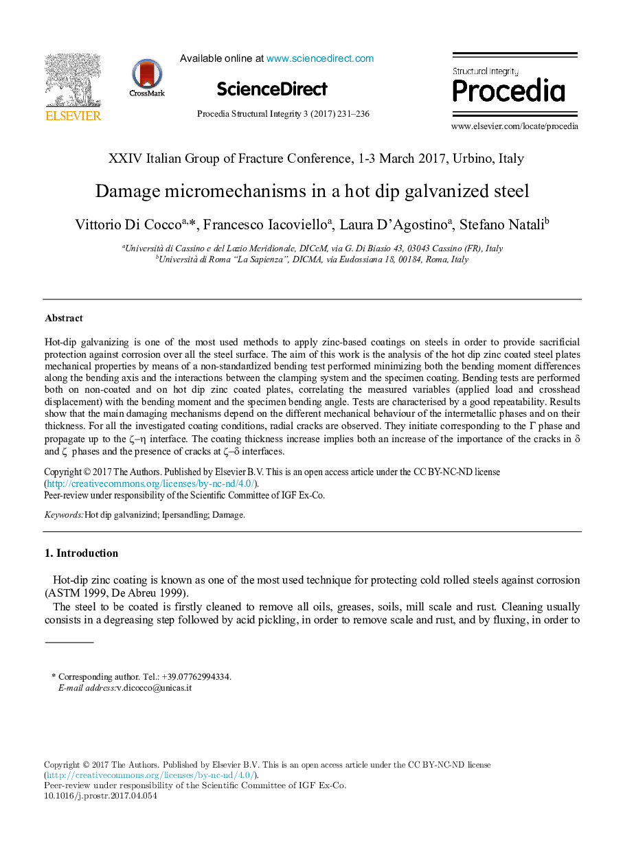 میکرومکانیسم آسیب در فولاد گالوانیزه گرم 