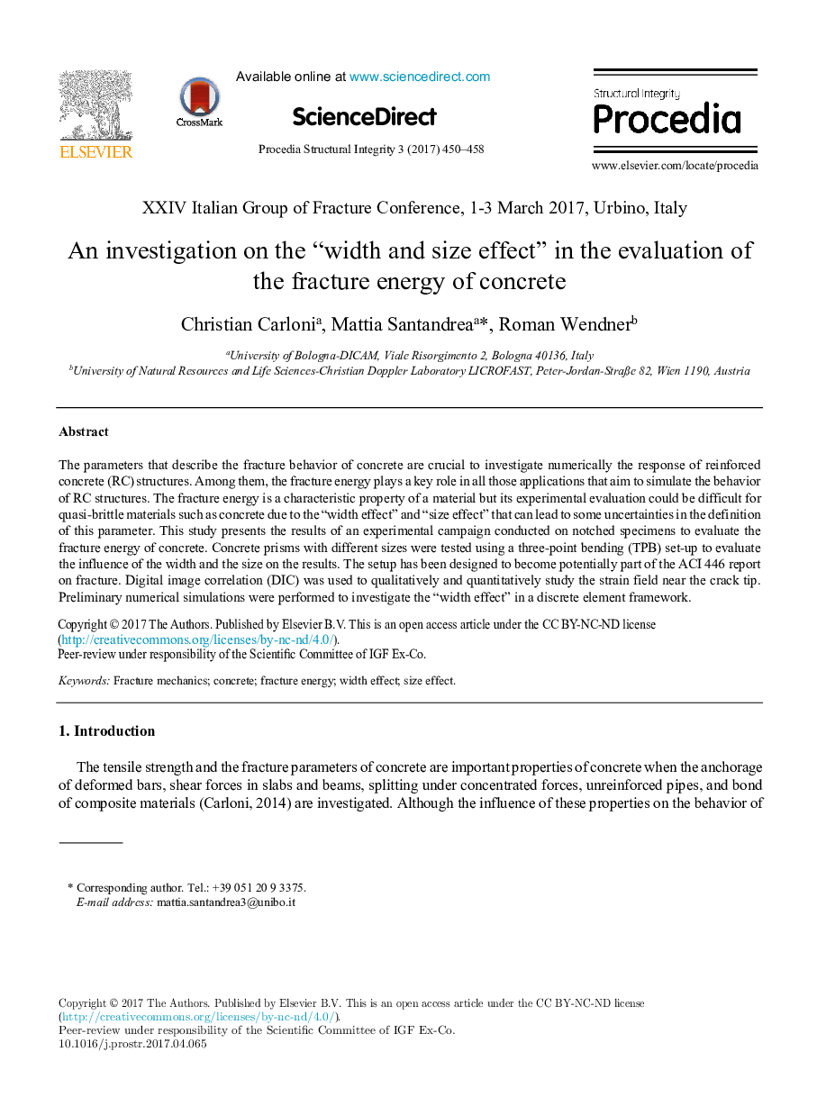 An investigation on the “width and size effect” in the evaluation of the fracture energy of concrete