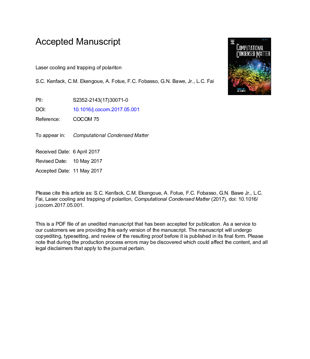 Laser cooling and trapping of polariton