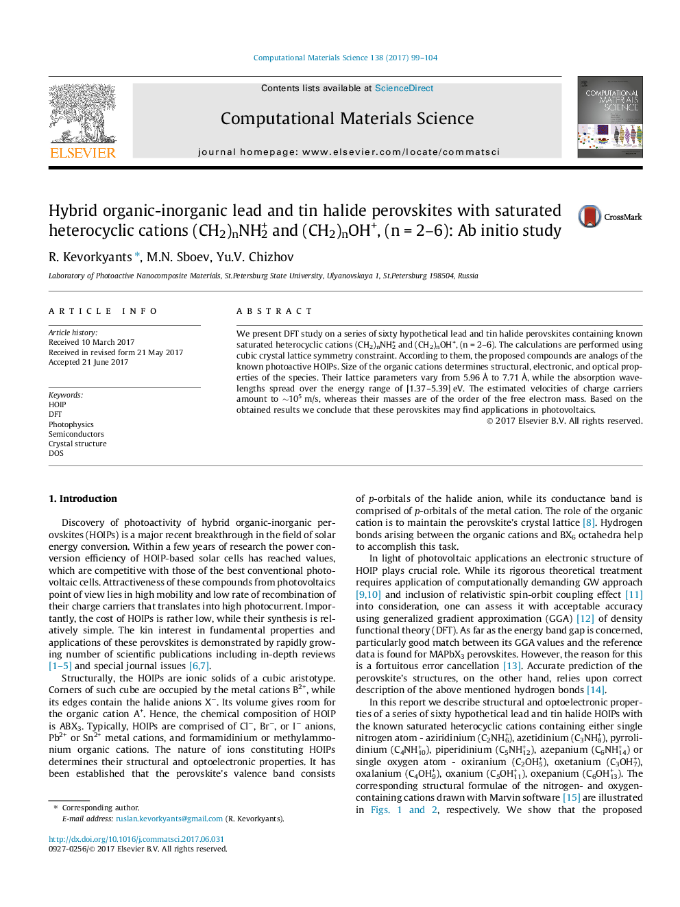 Hybrid organic-inorganic lead and tin halide perovskites with saturated heterocyclic cations (CH2)nNH2+ and (CH2)nOH+, (nÂ =Â 2-6): Ab initio study