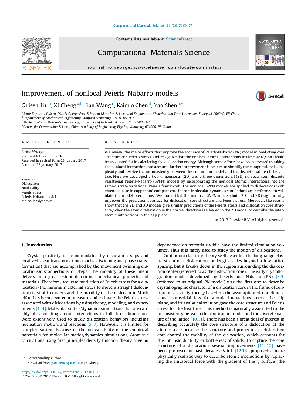 Improvement of nonlocal Peierls-Nabarro models