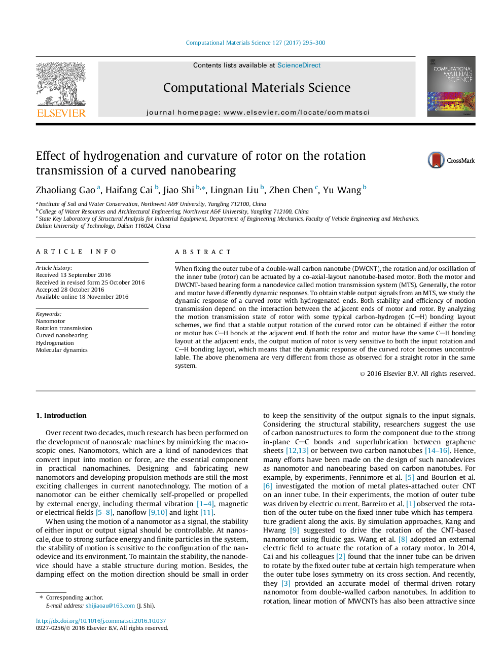 Effect of hydrogenation and curvature of rotor on the rotation transmission of a curved nanobearing