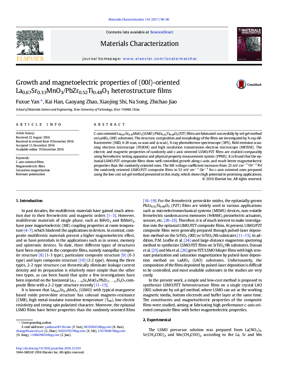 Growth and magnetoelectric properties of (00l)-oriented La0.67Sr0.33MnO3/PbZr0.52Ti0.48O3 heterostructure films