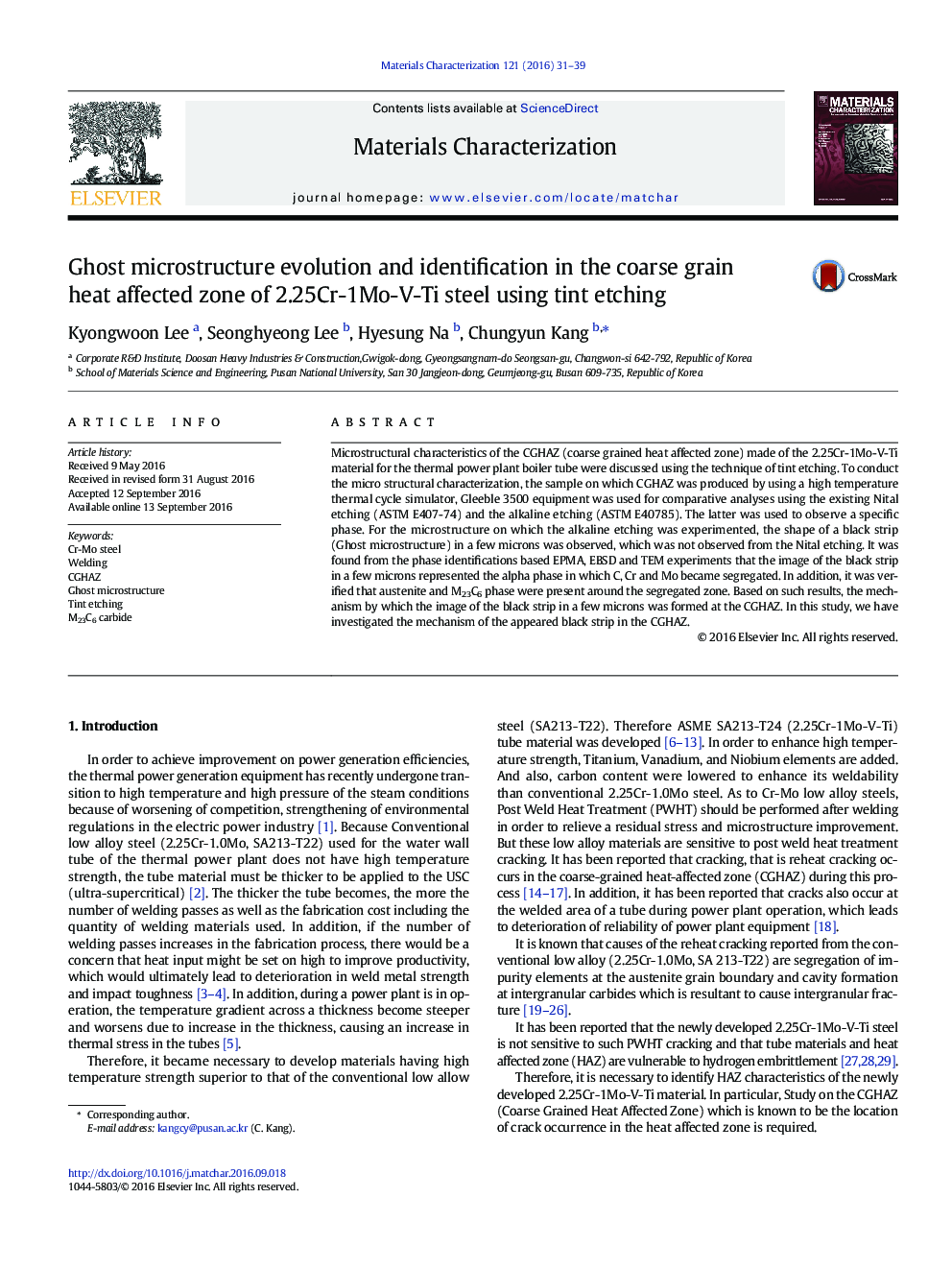 Ghost microstructure evolution and identification in the coarse grain heat affected zone of 2.25Cr-1Mo-V-Ti steel using tint etching