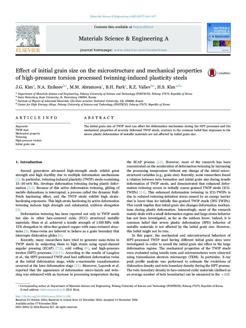 Effect of initial grain size on the microstructure and mechanical properties of high-pressure torsion processed twinning-induced plasticity steels