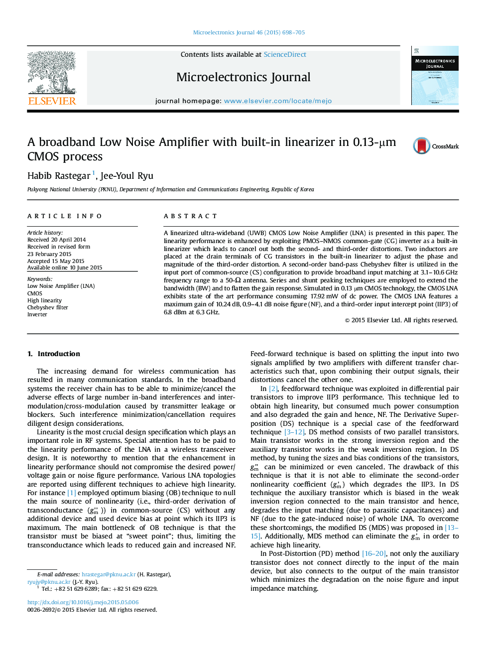 A broadband Low Noise Amplifier with built-in linearizer in 0.13-µm CMOS process