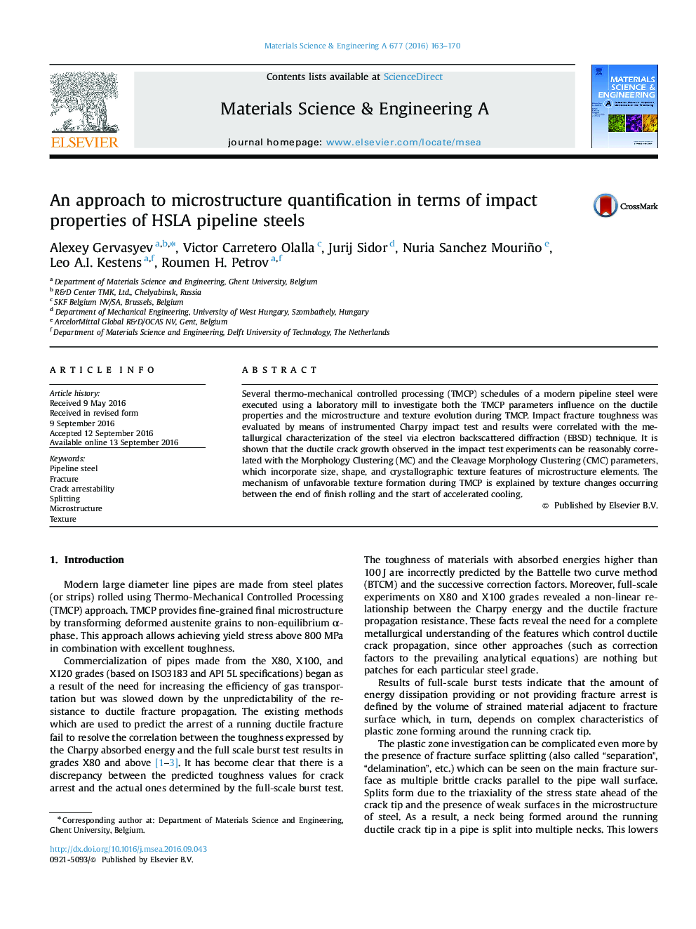 An approach to microstructure quantification in terms of impact properties of HSLA pipeline steels