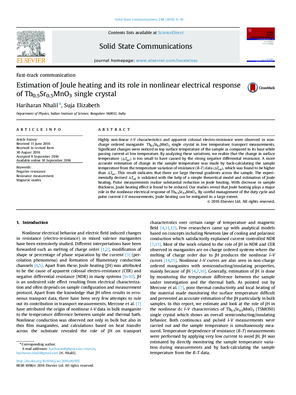 Estimation of Joule heating and its role in nonlinear electrical response of Tb0.5Sr0.5MnO3 single crystal