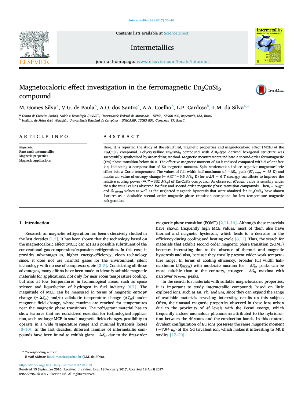 Magnetocaloric effect investigation in the ferromagnetic Eu2CuSi3 compound