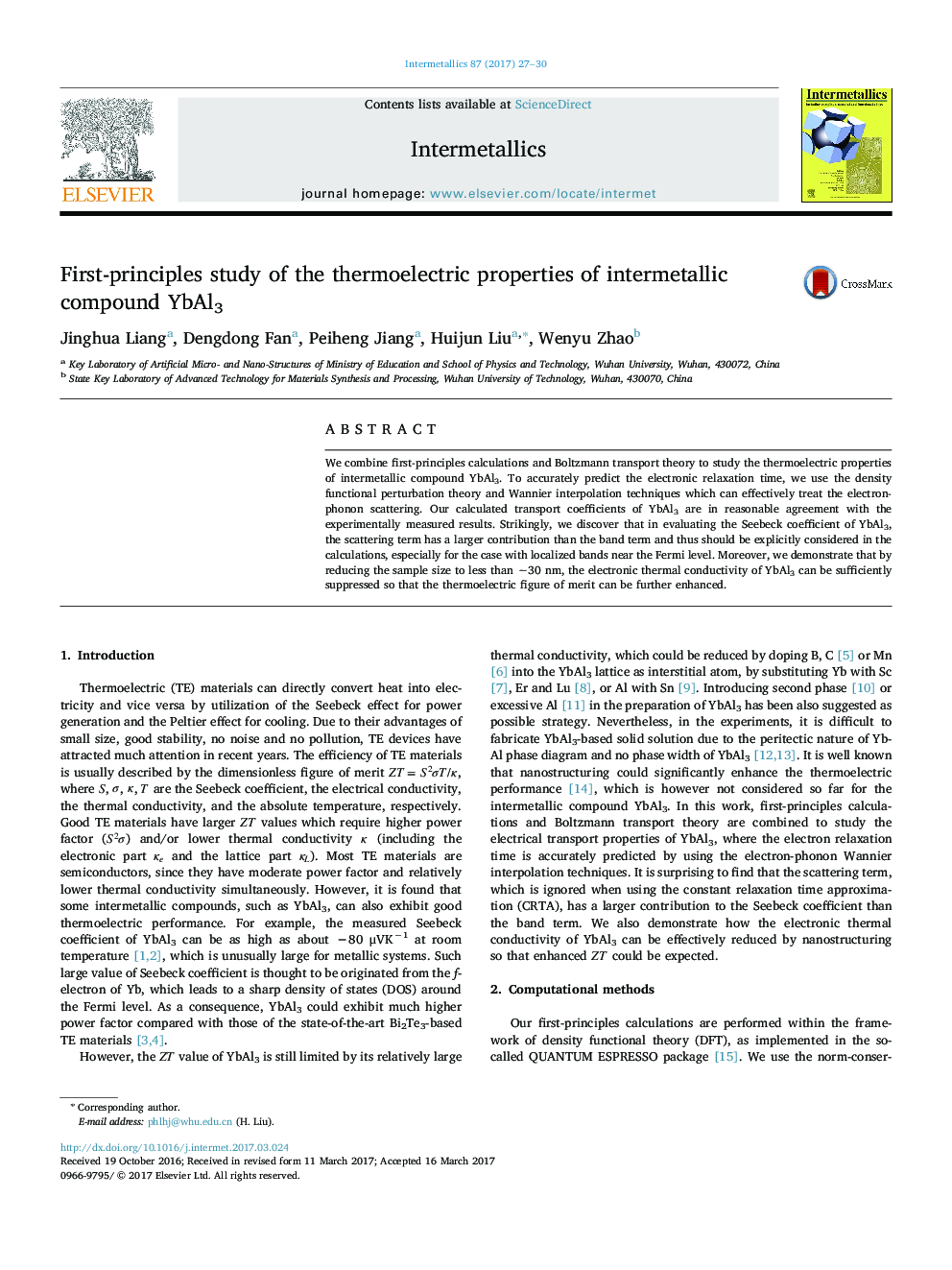 First-principles study of the thermoelectric properties of intermetallic compound YbAl3