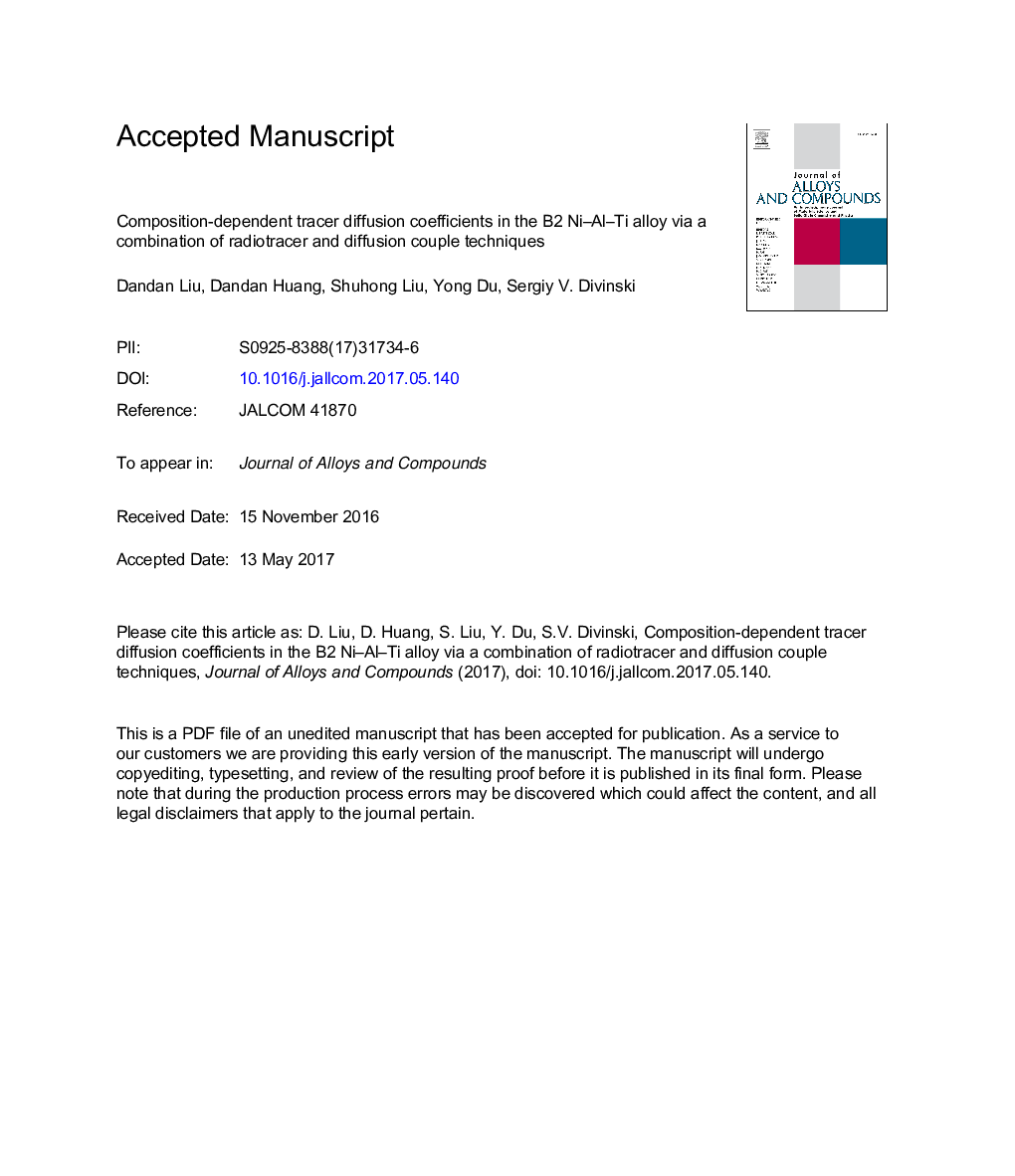 Composition-dependent tracer diffusion coefficients in the B2 Ni-Al-Ti alloy via a combination of radiotracer and diffusion couple techniques