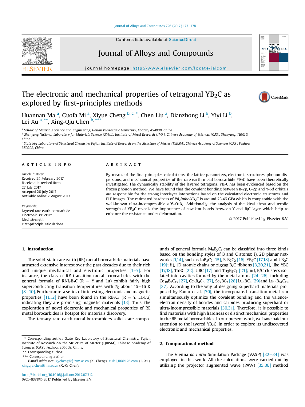 The electronic and mechanical properties of tetragonal YB2C as explored by first-principles methods