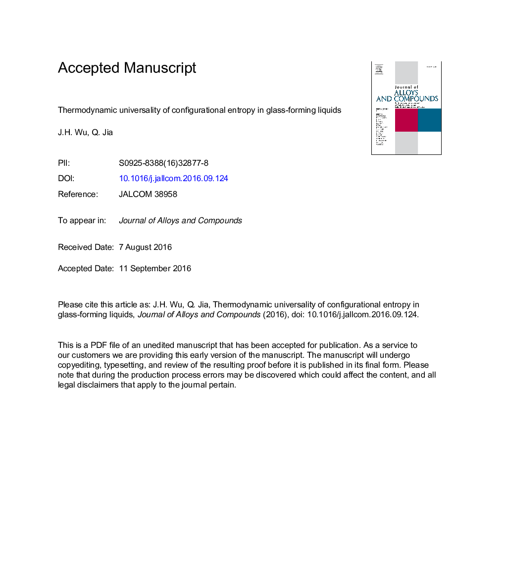 Thermodynamic universality of configurational entropy in glass-forming liquids